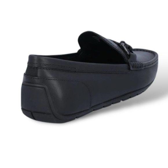 ALDO AMBANI Black Leather Moccasin Loafers Size 13 Black GOTHIC Normcore NWOT - Picture 5 of 14